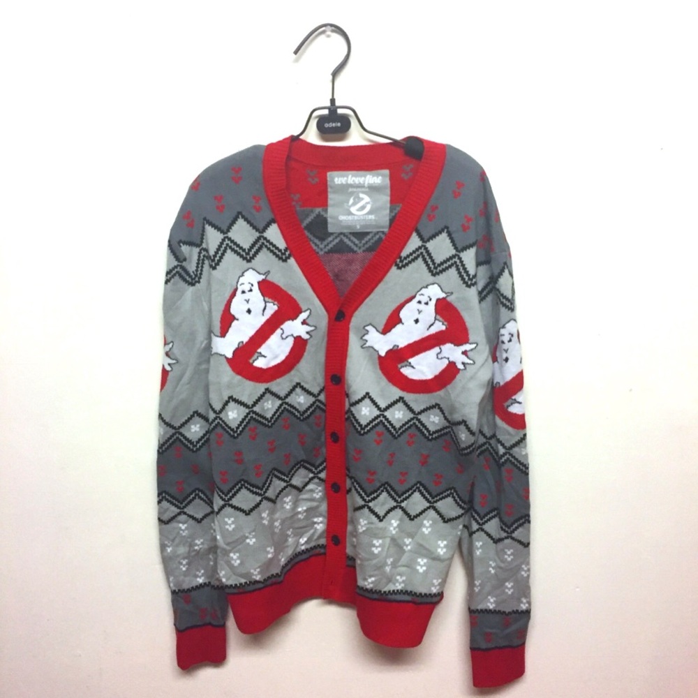 rare We Love Fine Ghostbusters Cardigan Sweater